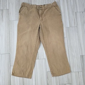 Orvis Pants Mens 42x27 Field Khaki Twill Stretch 5 Pocket Fishing Hunting Camp - Picture 1 of 5