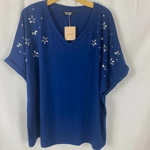 Nuevo top pulóver azul adornado Bloomchic para mujer 18/20 - Imagen 1 de 12