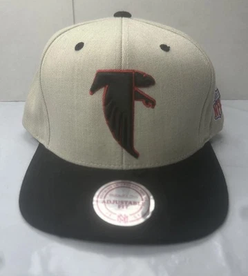 Gorra gorra vintage de los Atlanta Falcons logotipo liso cierre a presión (Mitchell&Ness)  Foto 1 de 4