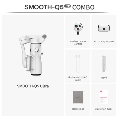 Zhiyun Smooth Q5 Ultra Combo 3-Axis Gimbal Stabilizer AI-Tracking Smartphone - Image 1 of 4