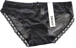 DKNY Bikini donna GRANDE mutandine trasparente nero pizzo #543189 nuovo - Foto 1 di 4