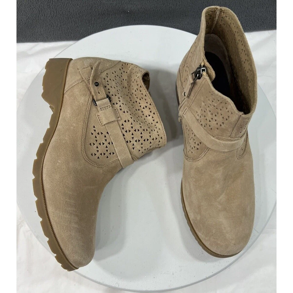 Teva Delavina Botín Perforado Tostado Gamuza Impermeable Cuero Para Mujer Talla 9 Foto 1 de 4