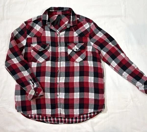 Camicia Seven7 For All Mankind rossa nera bianca a quadri flanella uomo collo medio M - Foto 1 di 10