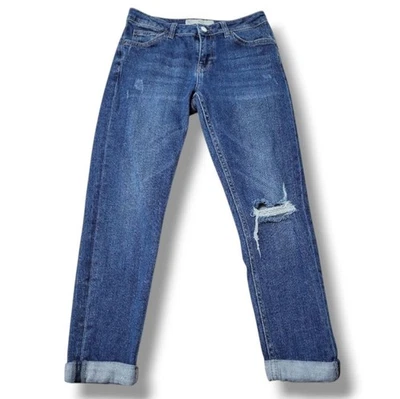 Topshop Jeans Size 26 W26"xL23.5" Topshop Moto Lucas Jeans Crop Distressed Jeans - Image 1 of 4
