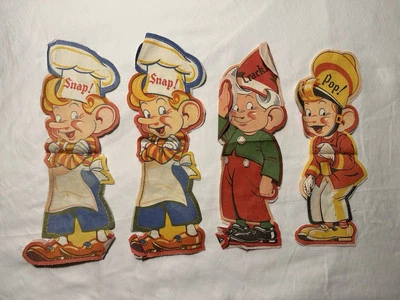 De colección 1954 Kelloggs Rice Krispies SNAP CRACKLE POP Muñeca Tela Panel Corte y Coser Foto 1 de 3