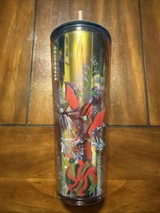 Starbucks Holographic Tumbler With Botanical & Star Print 24 Oz Plastikbecher - Bild 1 von 10