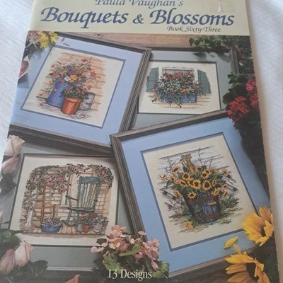 Leisure Arts Cross Stitch Patterns Paula Vaughan Bouquets & Blossoms - Image 1 of 4