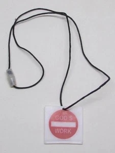 GODs WORK Street Sign Breakaway Unlatchable NECKLACE NEW - Picture 1 of 4