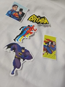 Lot Of 5 DC Themed Stickers Batman Superman Flash Super Girl - Picture 1 of 7