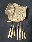 Lot antique victorien poignée perle en celluloïd osseux outils de manucure vintage 