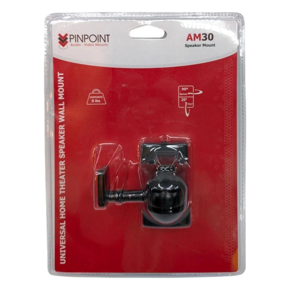 Pinpoint Universal Home Theater Speaker Wall Mount AM30 Black Nylon Polymer - Image 1 of 4
