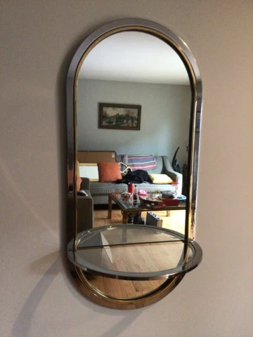 Mid Century Modern Pace Collection Racetrack Mirror Chrome Cover