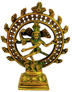 Messing-Figur … Shiva im Sonnenkreis … Nataraja … Tanz Tandava … Indien … 15,5cm