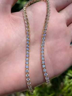 9CT Round Cut Lab-Created Diamond 8 inch Tennis Bracelet 14K Yellow Gold Plated - Image 1 of 4