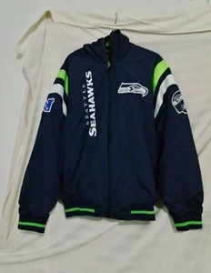 seattle seahawks jacket reversable size large (BAT01) - Picture 1 of 10