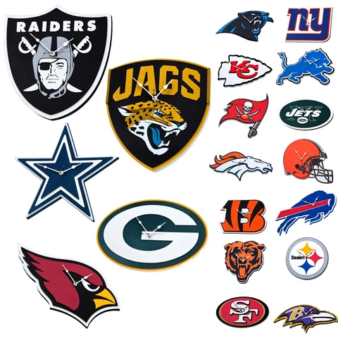 New NFL 32 Teams Home Decor EVA Foam 3D Wall Clock Made in U.S.A Cover
