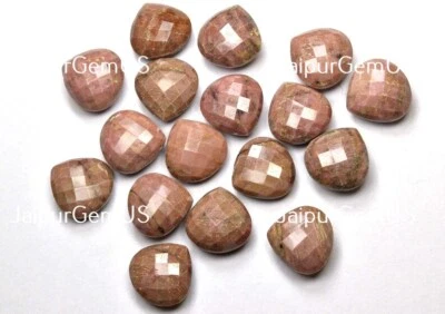 Cuentas de corazón facetadas de brioletas de rodonita 100 % naturales, 3 pares a juego tamaño-14 mm Foto 1 de 2