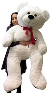 Giant Teddy Bear 52 Inch White Soft, Premium Quality Big Plush, Weighs 12 Pounds - Picture 1 of 8