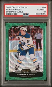 Peyton Krebs 2022 O-Pee-Chee Platinum Emerald Surge /10 #50 Buffalo Sabres - Picture 1 of 2