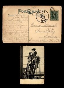 Mayfairstamps US 1908 Exira to Iowa City IA Women Machine Postcard aaj_61467