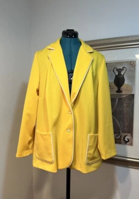 Винтажная женская блейзерная куртка Montgomery Ward с желтыми карманами без подкладки - Изображение 1 из 4