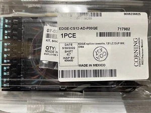 Corning EDGE-CS12-AD-P00QE 12 Fiber LC Duplex Splice Cassette 50 µm MM (OM4) - Picture 1 of 3
