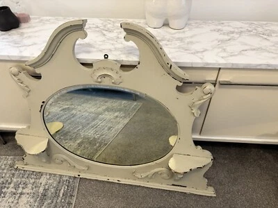 Vintage Antique Style Shabby Chic Hanging Fireplace Mantle Mirror  - Image 1 of 2