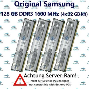 128 GB (4x 32 GB) LRDIMM ECC DDR3-1600 HP ProLiant DL360e DL360p Gen8 G8 RAM - Foto 1 di 1