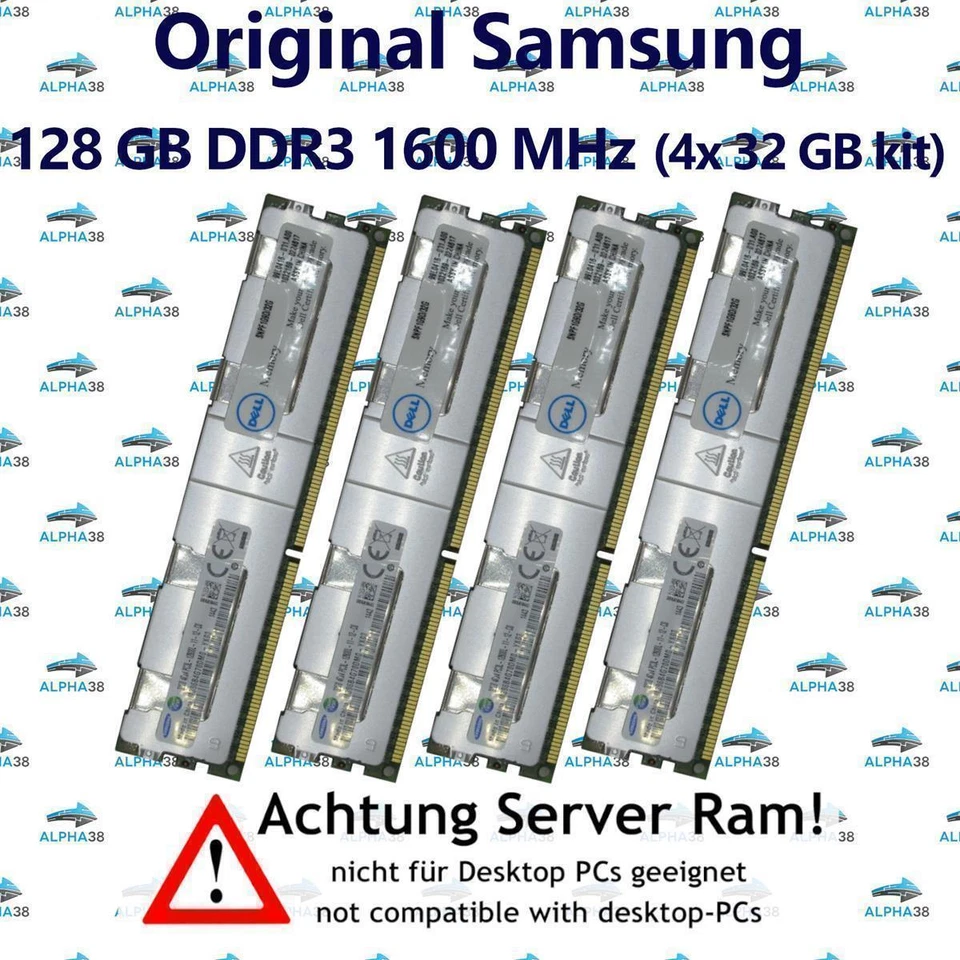 128 GB (4x 32 GB) LRDIMM ECC DDR3-1600 HP ProLiant DL360e DL360p Gen8 G8 RAM - Immagine 1 di 1