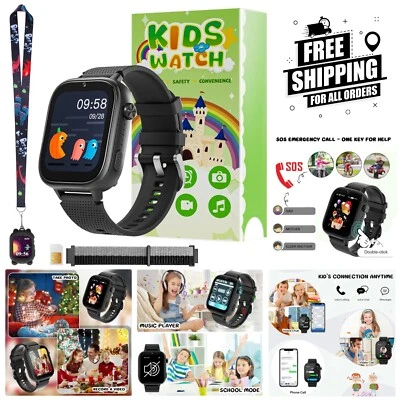 4G Kids Smartwatch with SIM Card, 47 Games & SOS Button - Perfect for Ages 3-12 - Image 1 of 4