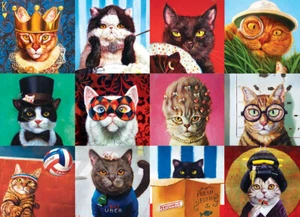 Eurographics Funny Cats 1000 Piece Jigsaw Puzzle By Lucia Heffernan - Picture 1 of 3