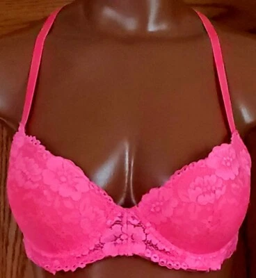 Sujetador Rampage Intimates Rosa Encaje Push-up Con Aros Cierre Trasero Cruzado 36B Foto 1 de 4