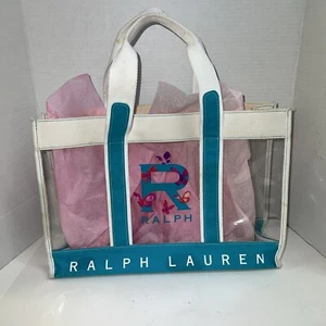 Vintage Schmetterling Ralph Lauren klare Vinyl Strand Einkaufstasche Schultertasche LESEN - Bild 1 von 14