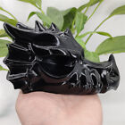 6 Hand Carved Natural Obsidian Dragon Head Quartz Crystal Skull Figurines 1Pc