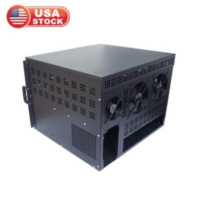 New 6 GPU Graphics Cards Computer Frame Case Rack Box with 10Pcs Fans USA Stock - Image 1 of 4