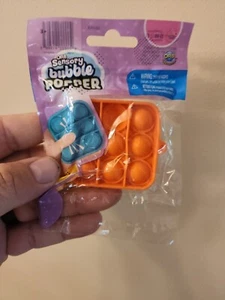 💥NEW~ORB Sensory Bubble Popper Toy~Fidget MINI Square - Orange~Calms Anxiety~3+ - Picture 1 of 2