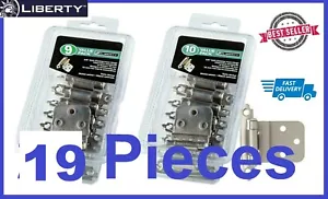 19 Pc Liberty H0104AL-SNU1 Satin Nickel Self-Closing 3/8" Inset Cabinet Hinges - Picture 1 of 3