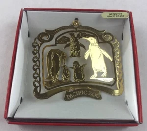 Nations Treasures Pacific Zoo Penguins Brass Metal Ornament Souvenir - Picture 1 of 6