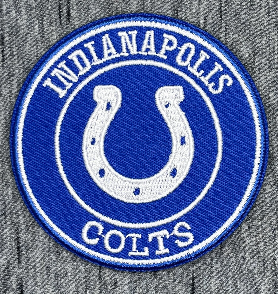 INDIANAPOLIS COLTS EMBROIDERED IRON ON PATCH 3"  DIAMETER FREE SHIPPING - Image 1 of 1