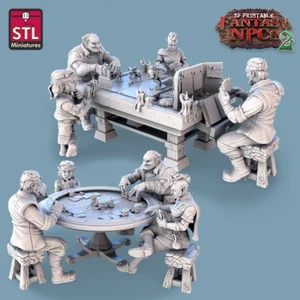 Role Playing Game Round Miniature Set Poker Table Figures for Ttrpgs Like D & 5e - Bild 1 von 29