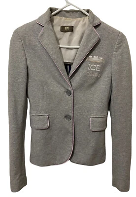 ICEBERG 女式西装外套灰色粉红色意大利制造刺绣皇冠尺寸 38/XS  — 第 1/4 张图片