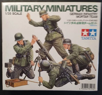 Tamiya N.35193 1/35 German Infantry Mortar Team 4 Figure Nuovo Sigillato - Immagine 1 di 4