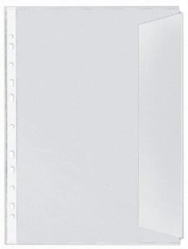 100x A4 Dokumentenhülle, Prospekthülle, Prospekthüllen MIT KLAPPE, genarbt 120my - Bild 1 von 1