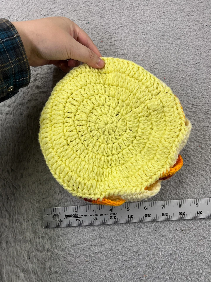 Hecho a mano Gorro Toque Juvenil Talla Única Amarillo Multicolor Crochet Tejido Acrílico Esquí Foto 1 de 4