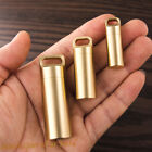 Brass Portable Pill Box Sealing Capsule Outdoor EDC Canister Keychain Pendant