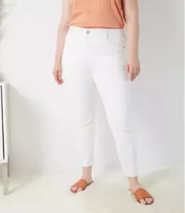 Women's Plus Size Mid-Rise Straight Jeans - Ava & Viv - White - 18W/24W - C400 - Picture 1 of 4