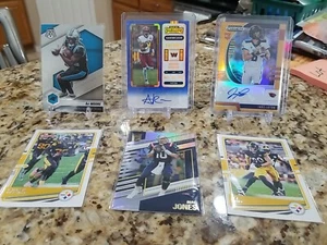 NFL Football Card Lot #174 - 6 NFL Cards, Jones, Luton, Rogers, Etc. - Picture 1 of 8