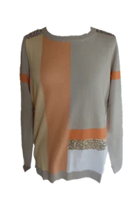 Maglione donna pullover con paillettes multicolore taglia 36 38 40 42 46 - Foto 1 di 2