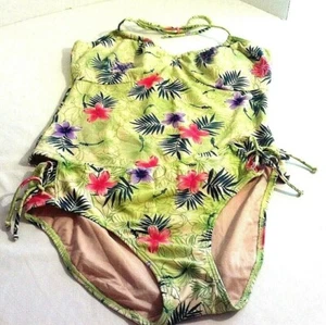 Traje de baño floral Tankini SZ.8 2 piezas Tropical Green Piscina BY YBL - Imagen 1 de 11