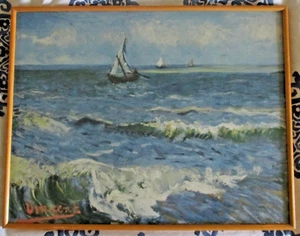 Van Gogh '91 Repro Poster Print Seascape Framed under Acrylic Glass 24 X 19 inch - Bild 1 von 7